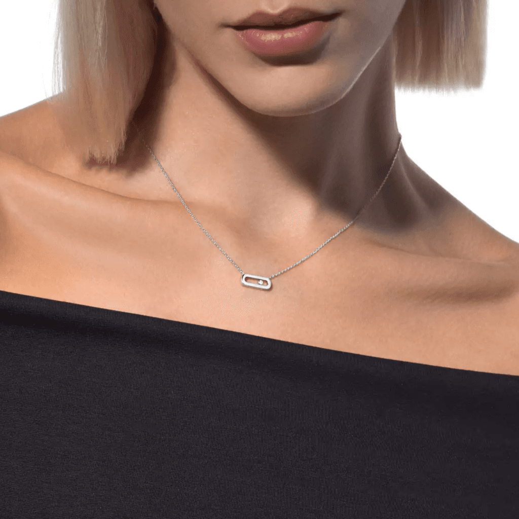 Messika Move Uno collier witgoud met diamant - 14613-WG - #3