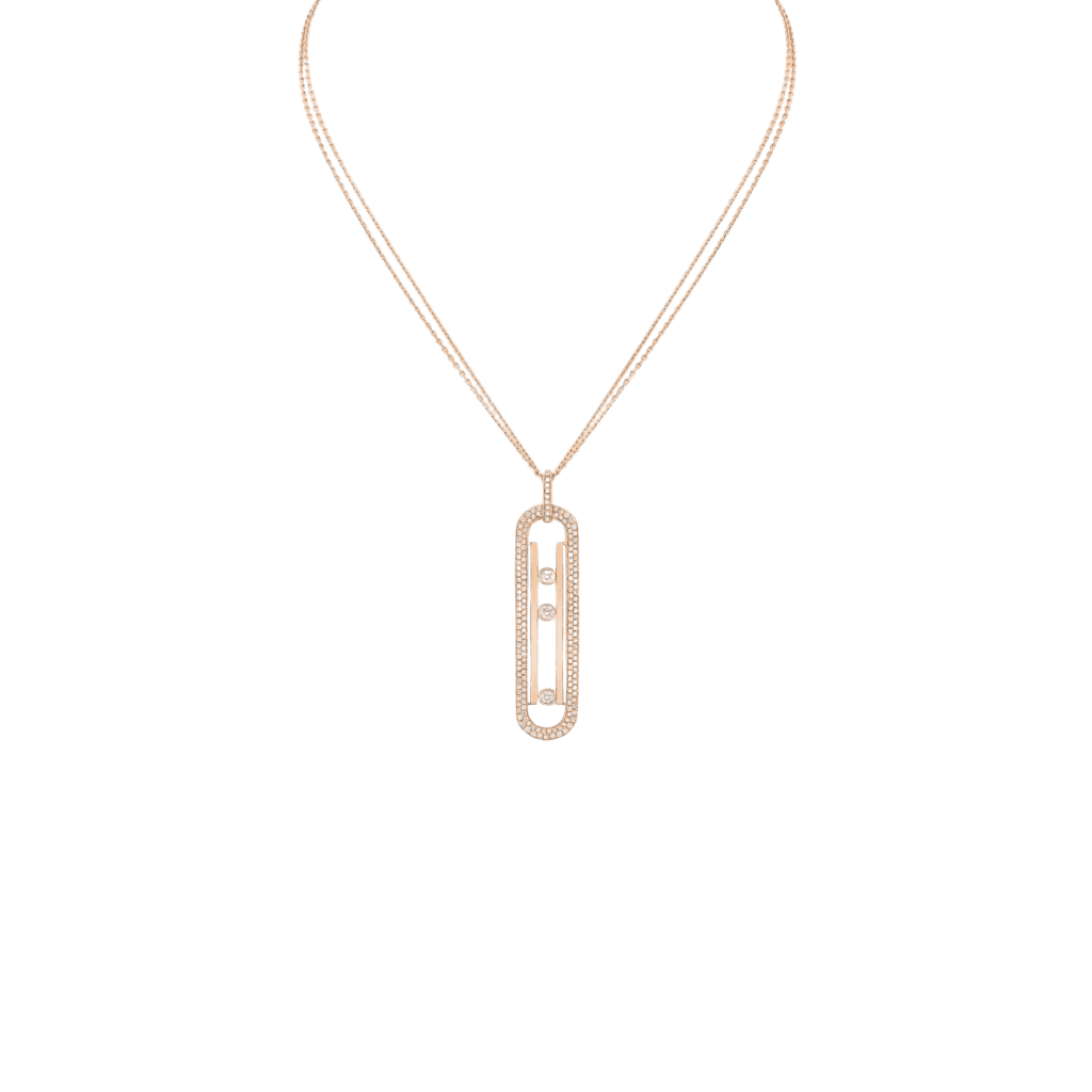 Messika Move 10th collier roodgoud met diamant - 7228-PG - #1