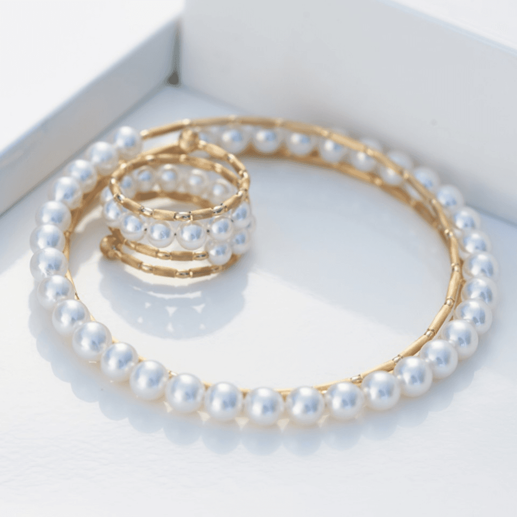 Yana Nesper WRAP me ring geelgoud met parel - WR11 - #3