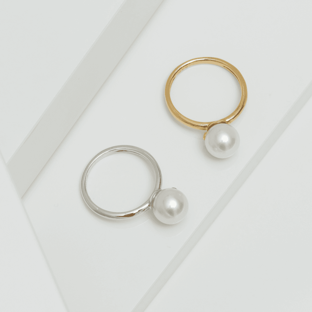 Yana Nesper Bubbles ring geelgoud met parel - NB20 - #2