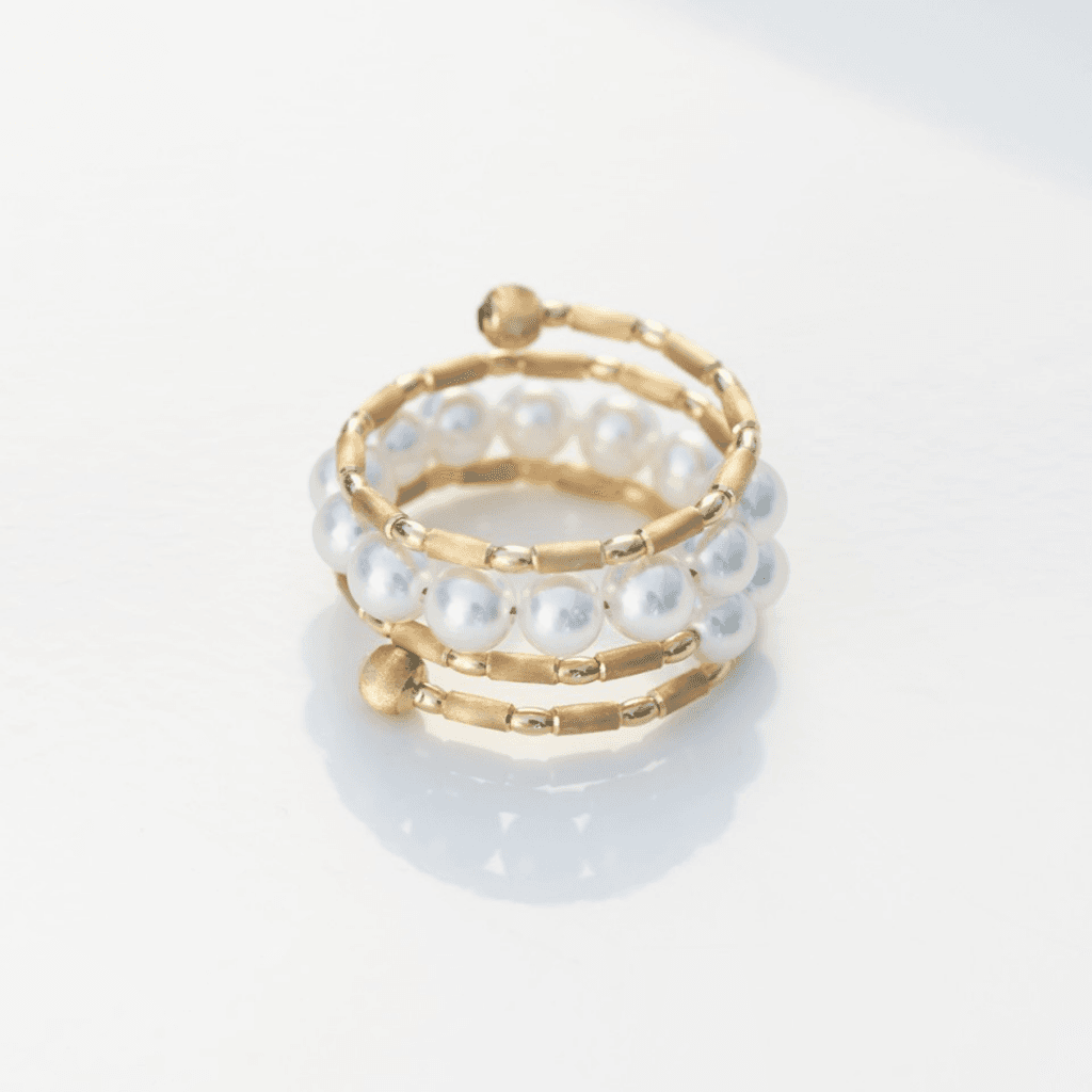 Yana Nesper WRAP me ring geelgoud met parel - WR11 - #2