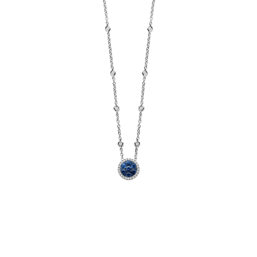 Schaap en Citroen Diamonds collier witgoud met saffier - #1