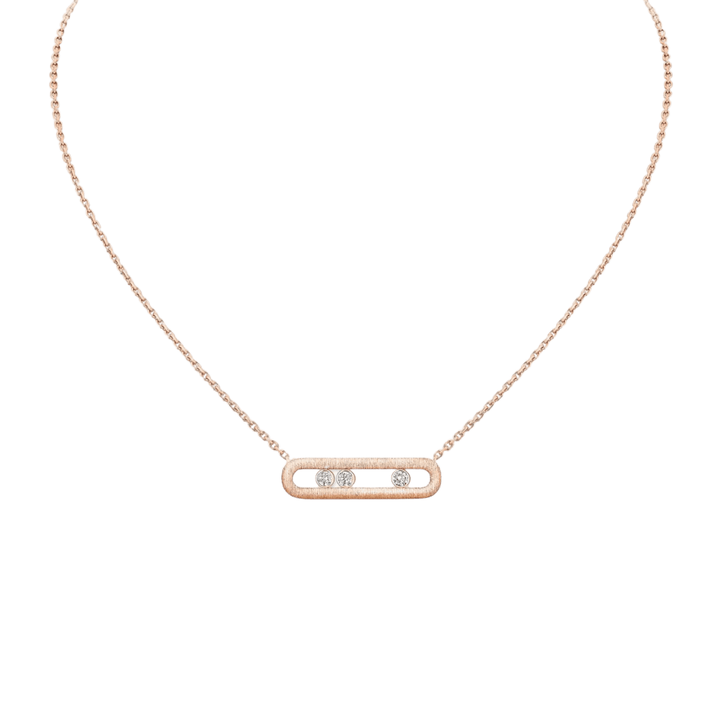 Messika Move Classic Ciselé collier roodgoud met diamant - 14667-PG - #1