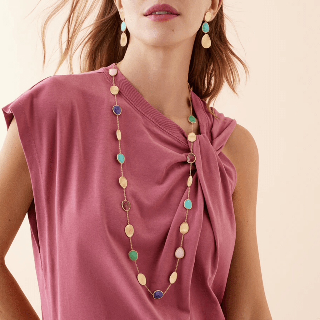 Marco Bicego Lunaria Color collier geelgoud met diversen kleurstenen - CB2157-MIX2 - #4