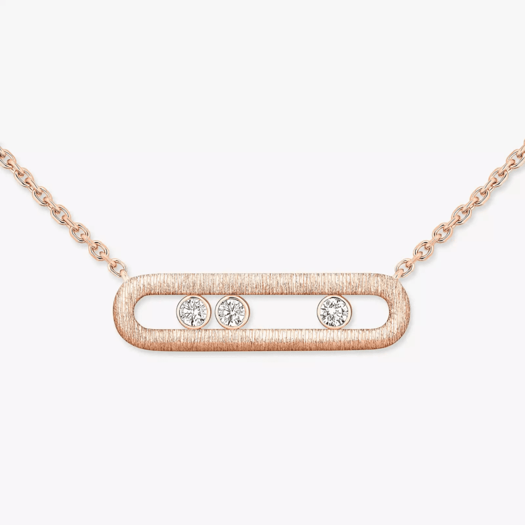 Messika Move Classic Ciselé collier roodgoud met diamant - 14667-PG - #2