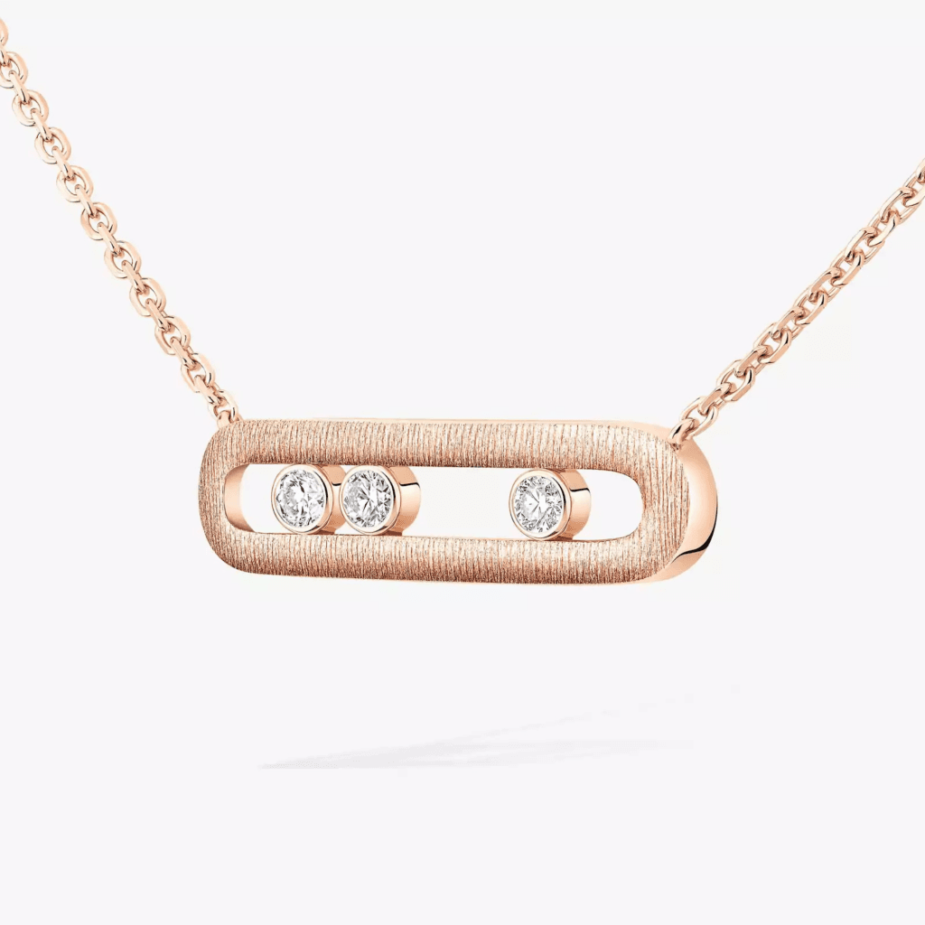 Messika Move Classic Ciselé collier roodgoud met diamant - 14667-PG - #3