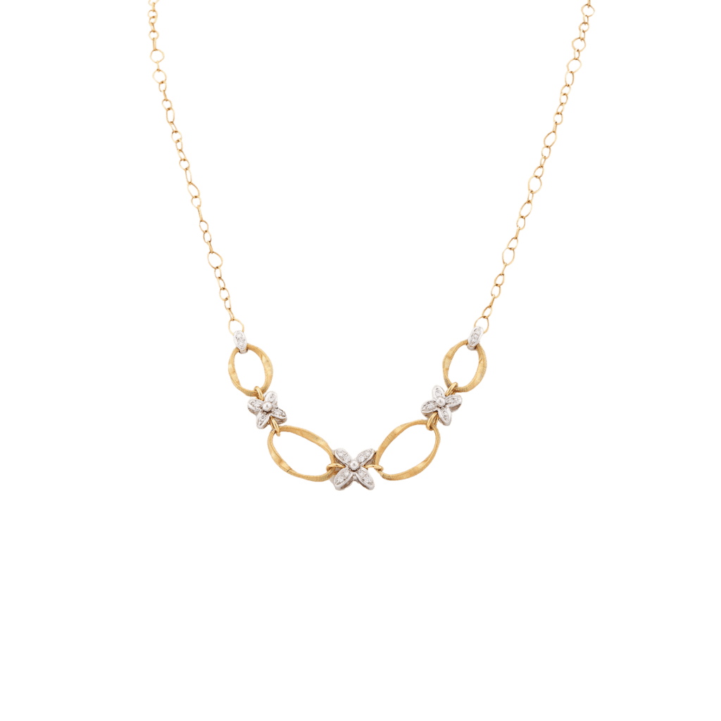 Marco Bicego Marrakech Onde Fiori collier geelgoud met diamant - CG829-B3 - #2