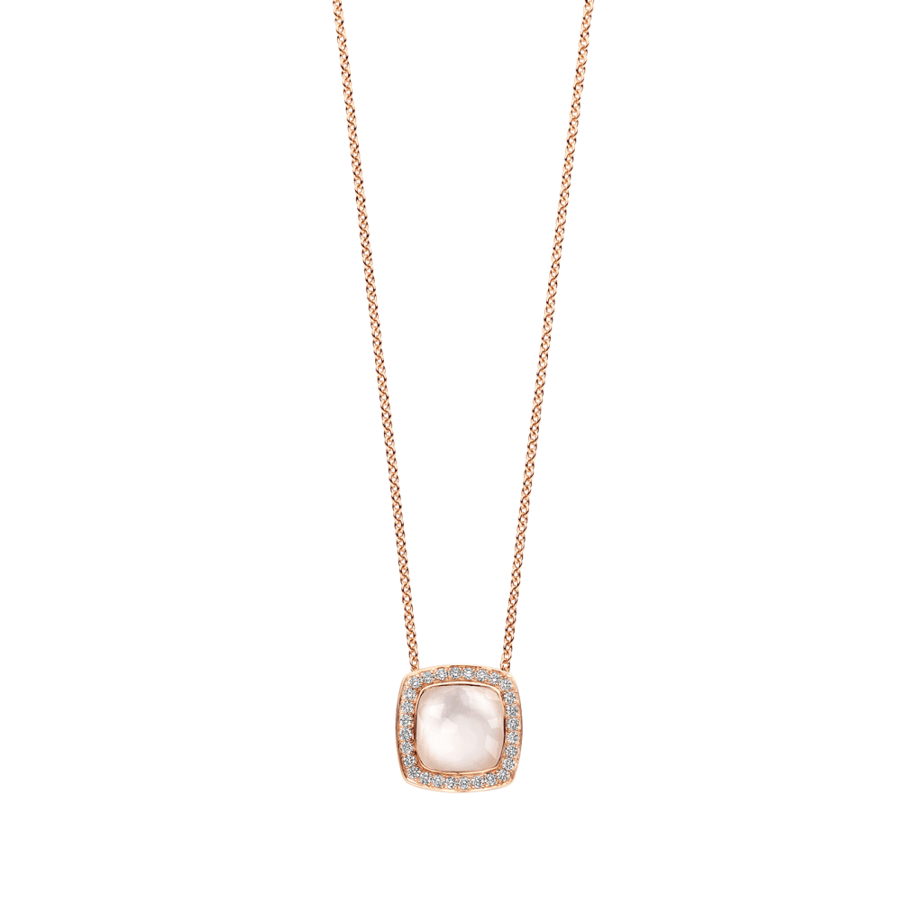 Tirisi Jewelry Milano Tre collier roodgoud met diamant - TP9186WQP - #5