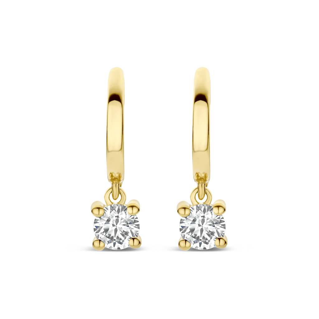 Schaap en Citroen Diamonds oorsieraad geelgoud met diamant - #3