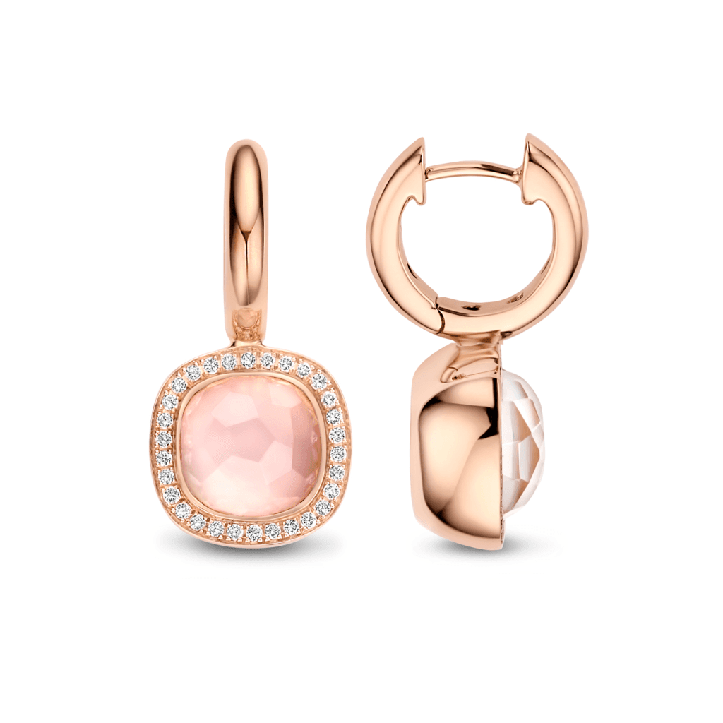 Tirisi Jewelry Milano Due oorsieraad roodgoud met diamant - TE9217PQP - #3