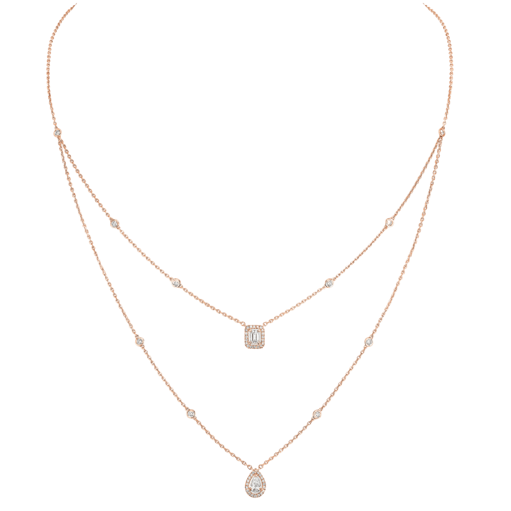 Messika My Twin collier roodgoud met diamant - 6506-PG - #2