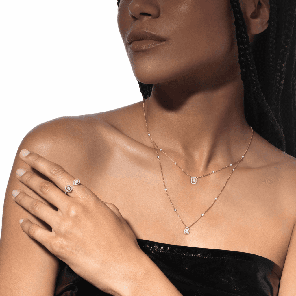 Messika My Twin collier roodgoud met diamant - 6506-PG - #3