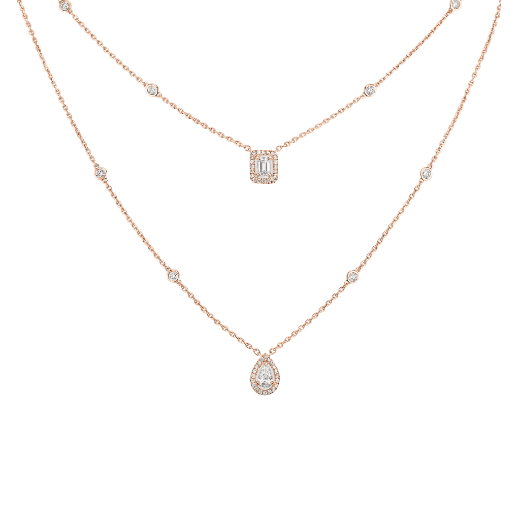Messika My Twin collier roodgoud met diamant - 6506-PG - #1