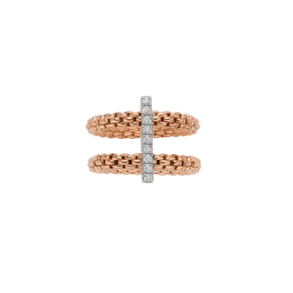FOPE Prima Twins ring roodgoud met diamant - 74008AX_BB_R_XBX_00M - #2