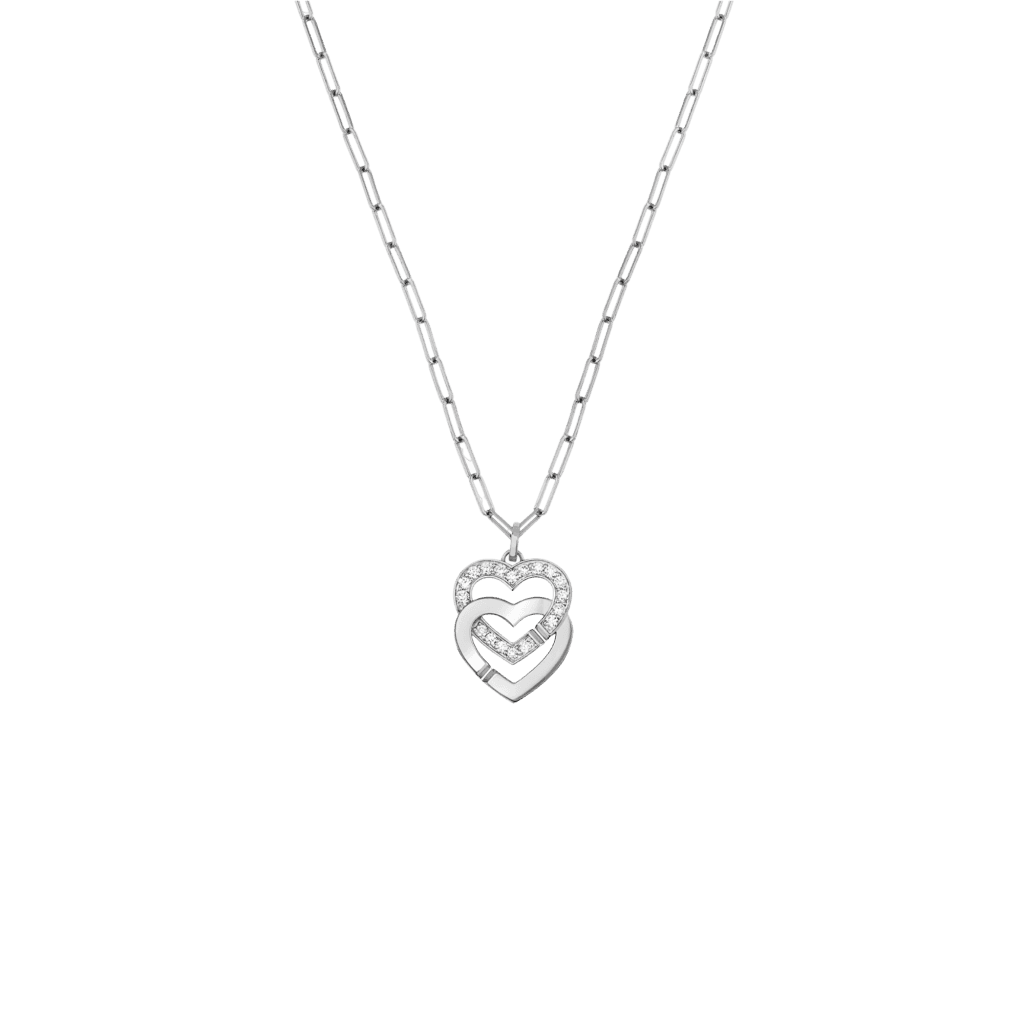 dinh van Double Coeurs collier witgoud met diamant - 745312 - #1