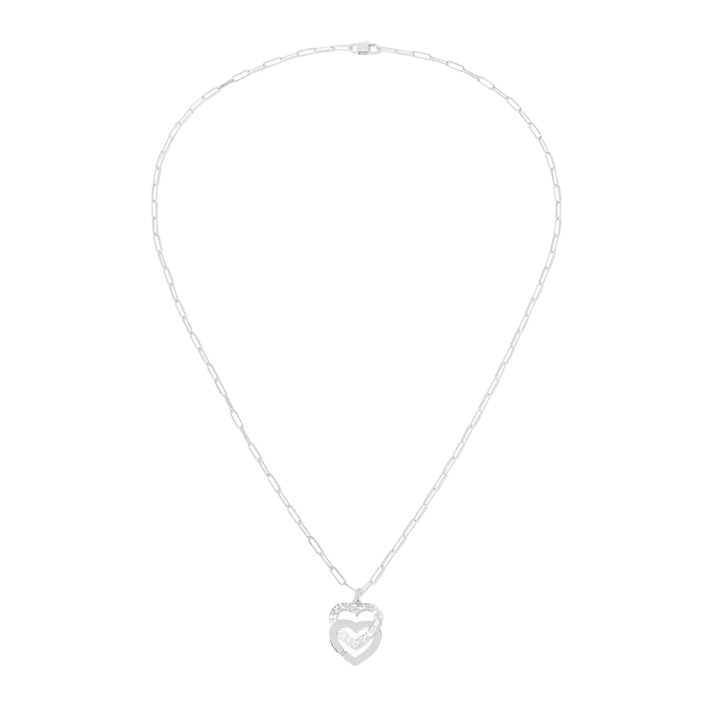 dinh van Double Coeurs collier witgoud met diamant - 745312 - #2