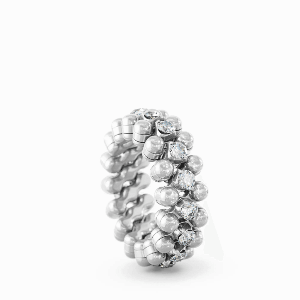 Serafino Consoli Brevetto Classic ring witgoud met diamant - RMS3M7WGWD - #3
