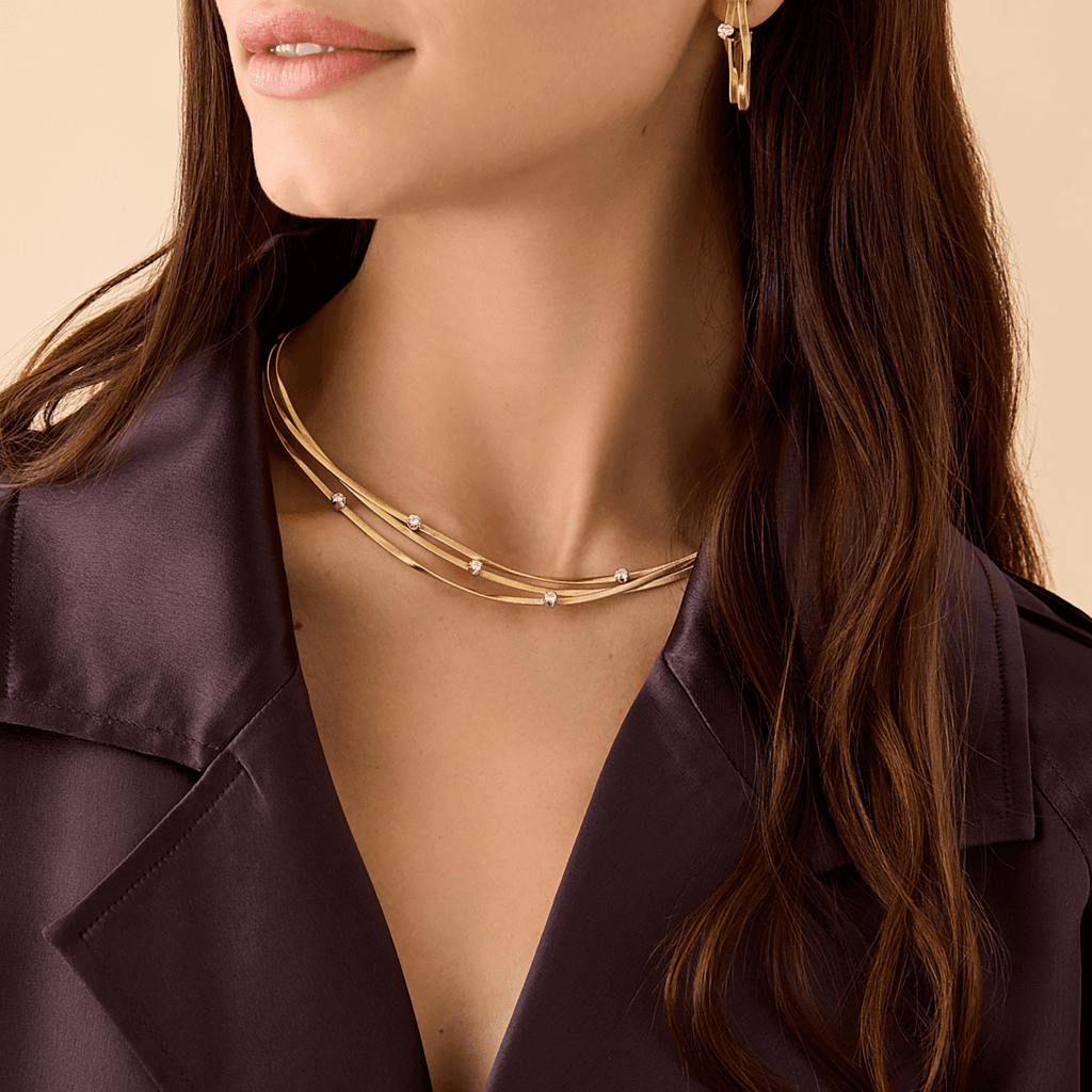 Marco Bicego Marrakech collier geelgoud met diamant - CG848-B8 - #2