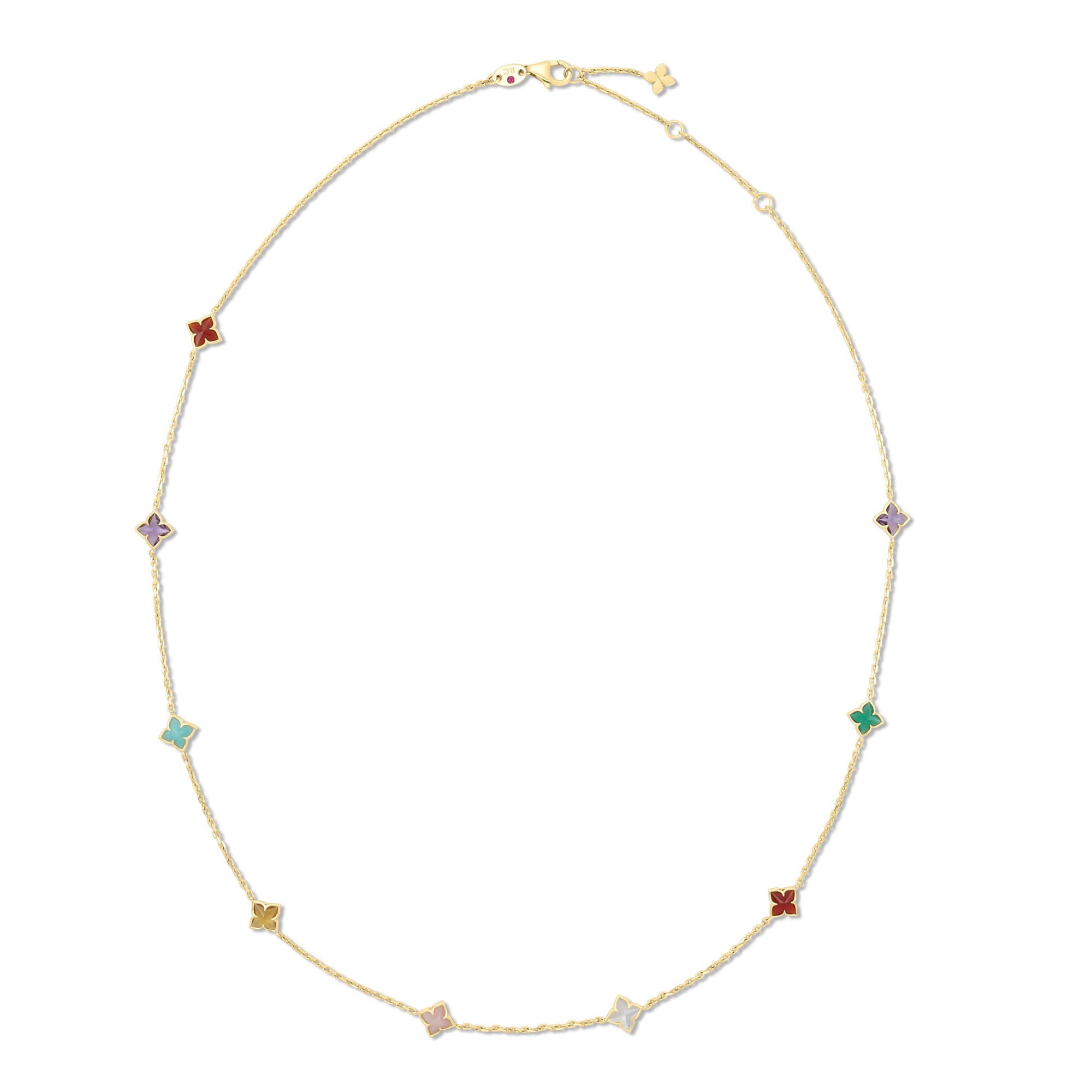 Roberto Coin Venetian Princess collier geelgoud met diversen kleurstenen - ARV777CL3842 - #2
