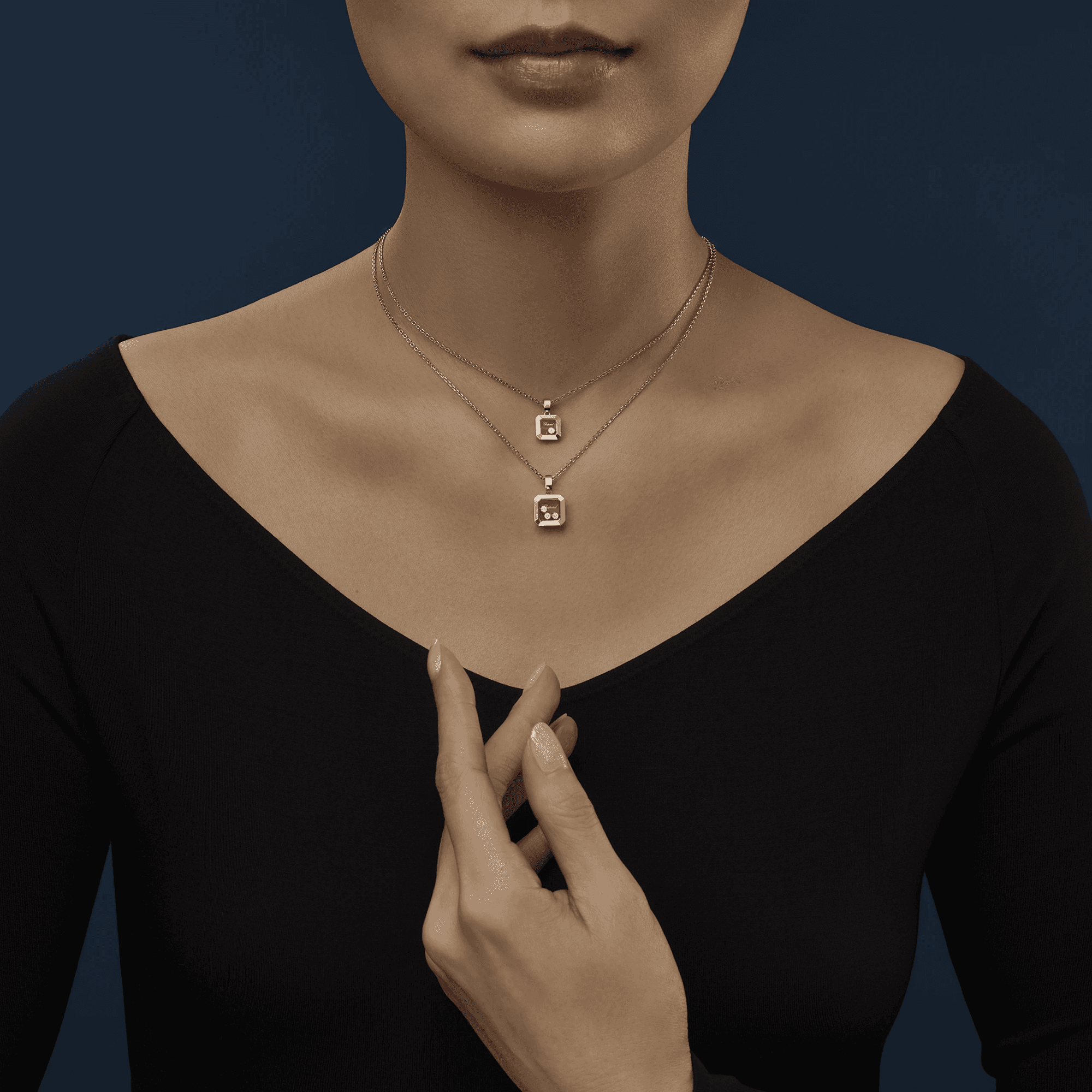 Chopard Happy Diamonds Icons Square collier roodgoud met diamant - 79A115-5001 - #5