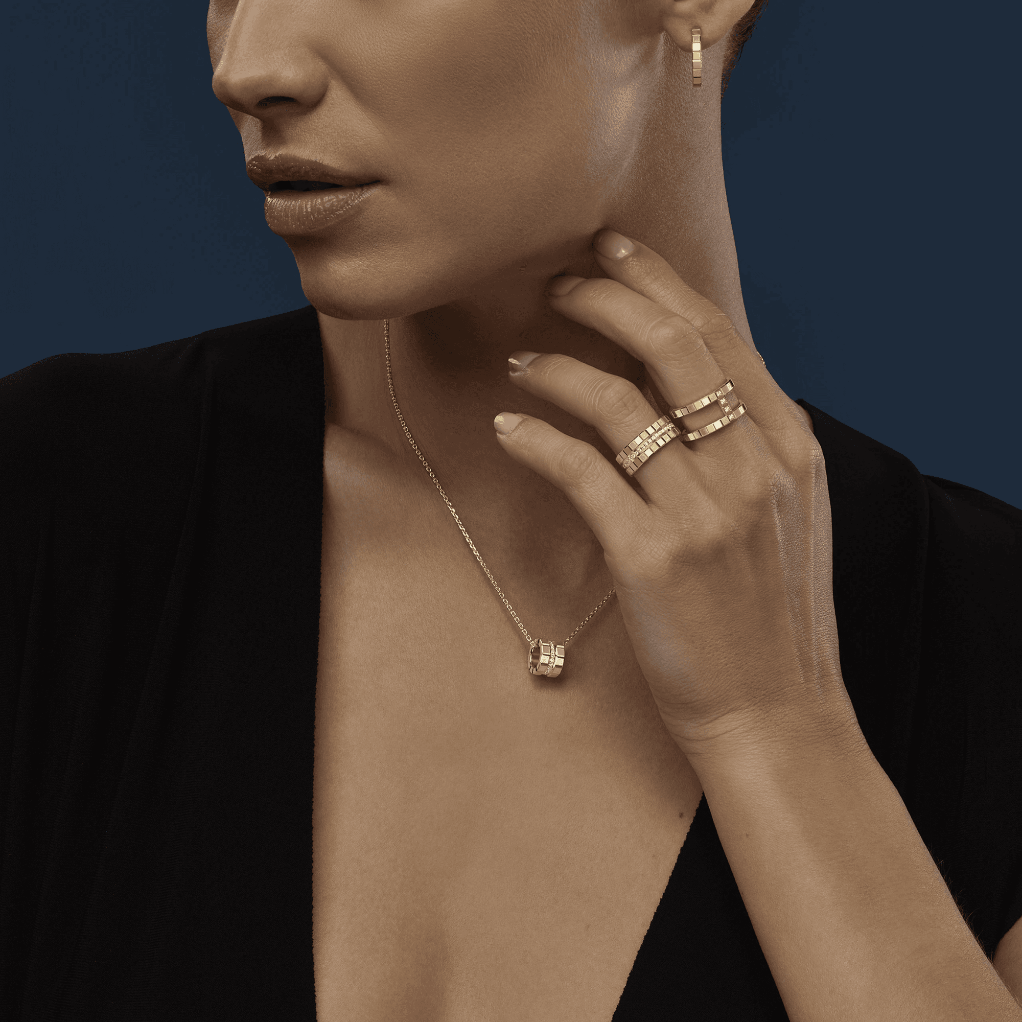 Chopard Ice Cube Mini collier geelgoud met diamant - 797005-0003 - #4
