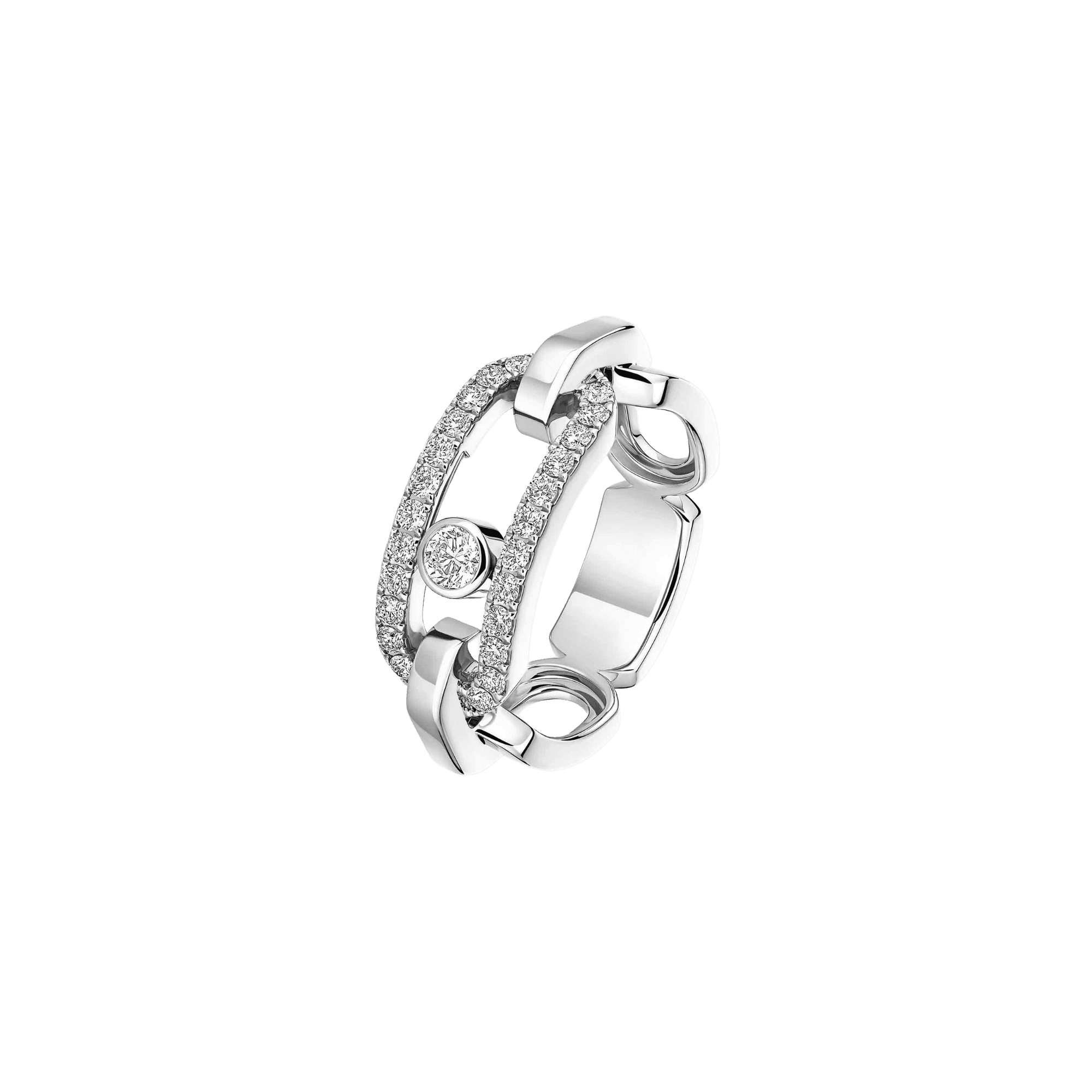 Messika Move Link ring witgoud met diamant - 12728-WG - #1