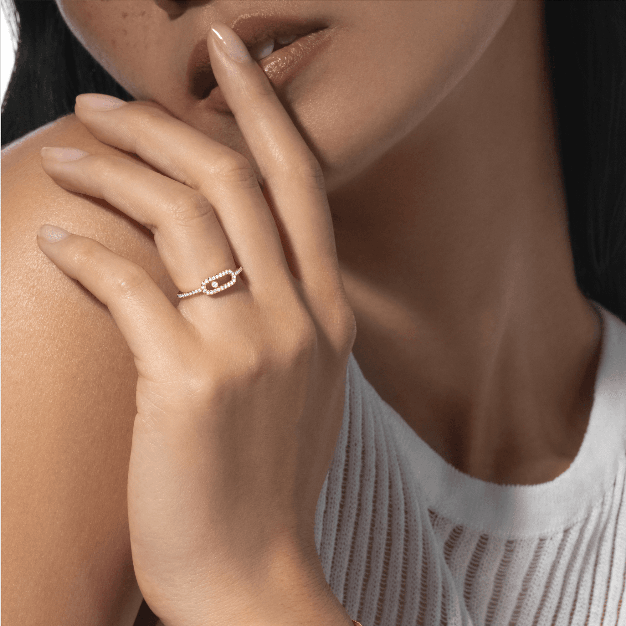 Messika Move Uno ring roodgoud met diamant - 5630-PG - #4