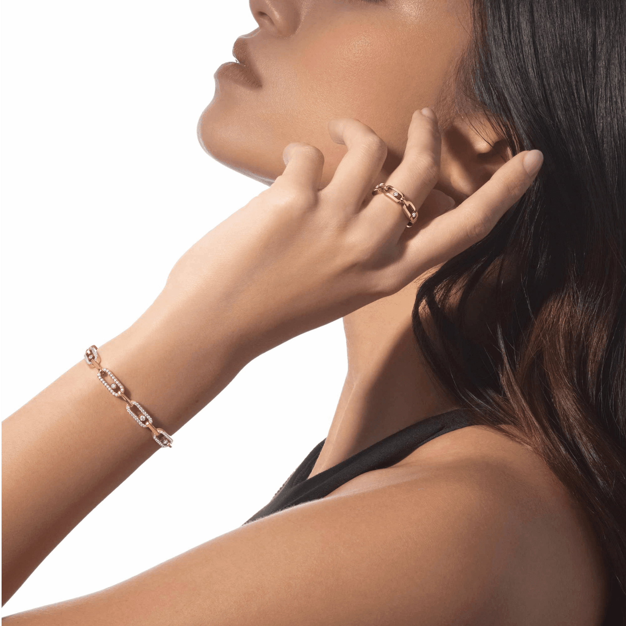 Messika Move Link ring roodgoud met diamant - 12078-PG - #5