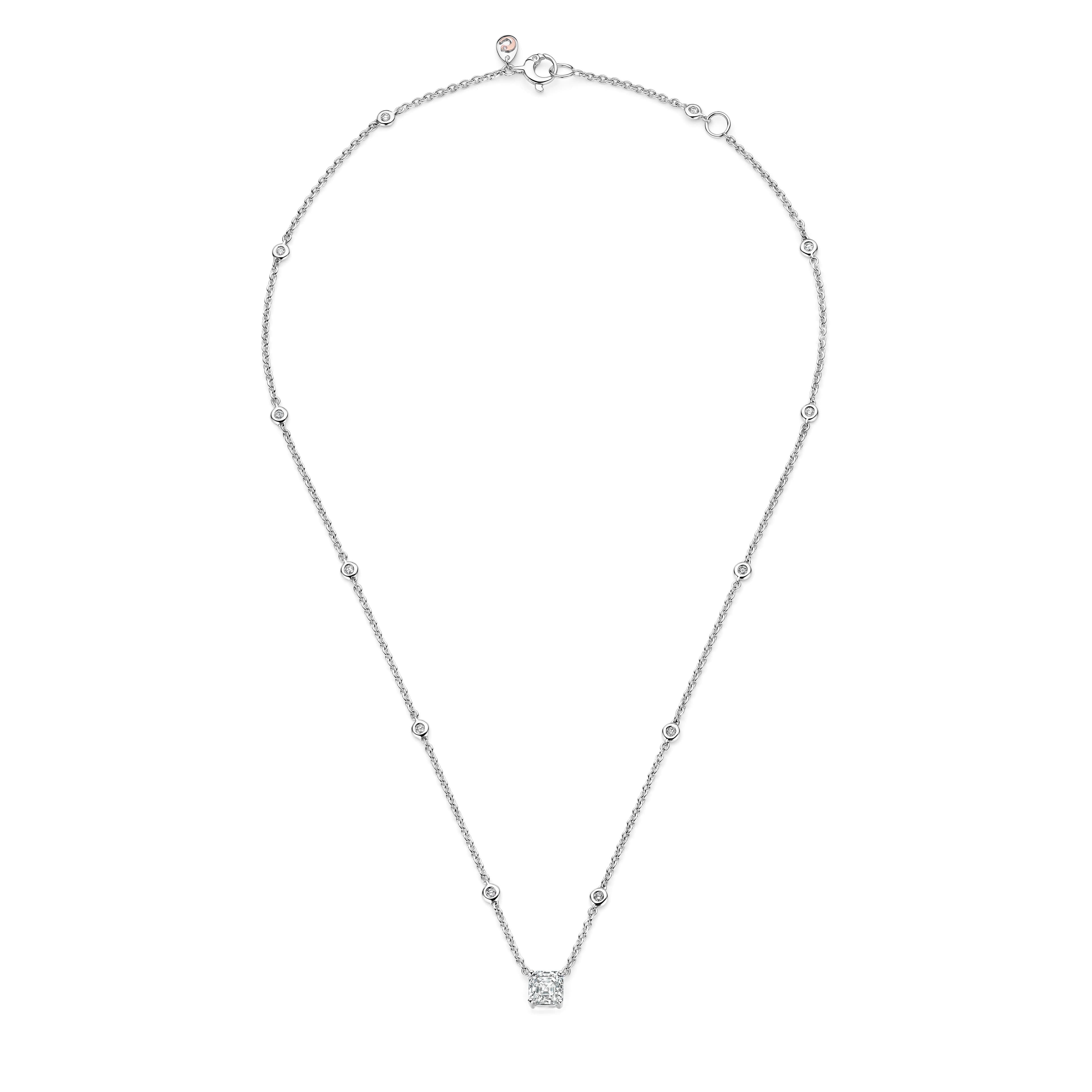 Royal Asscher Contemporary collier witgoud met diamant - P.250.RAC.WG.2 GIA - #1