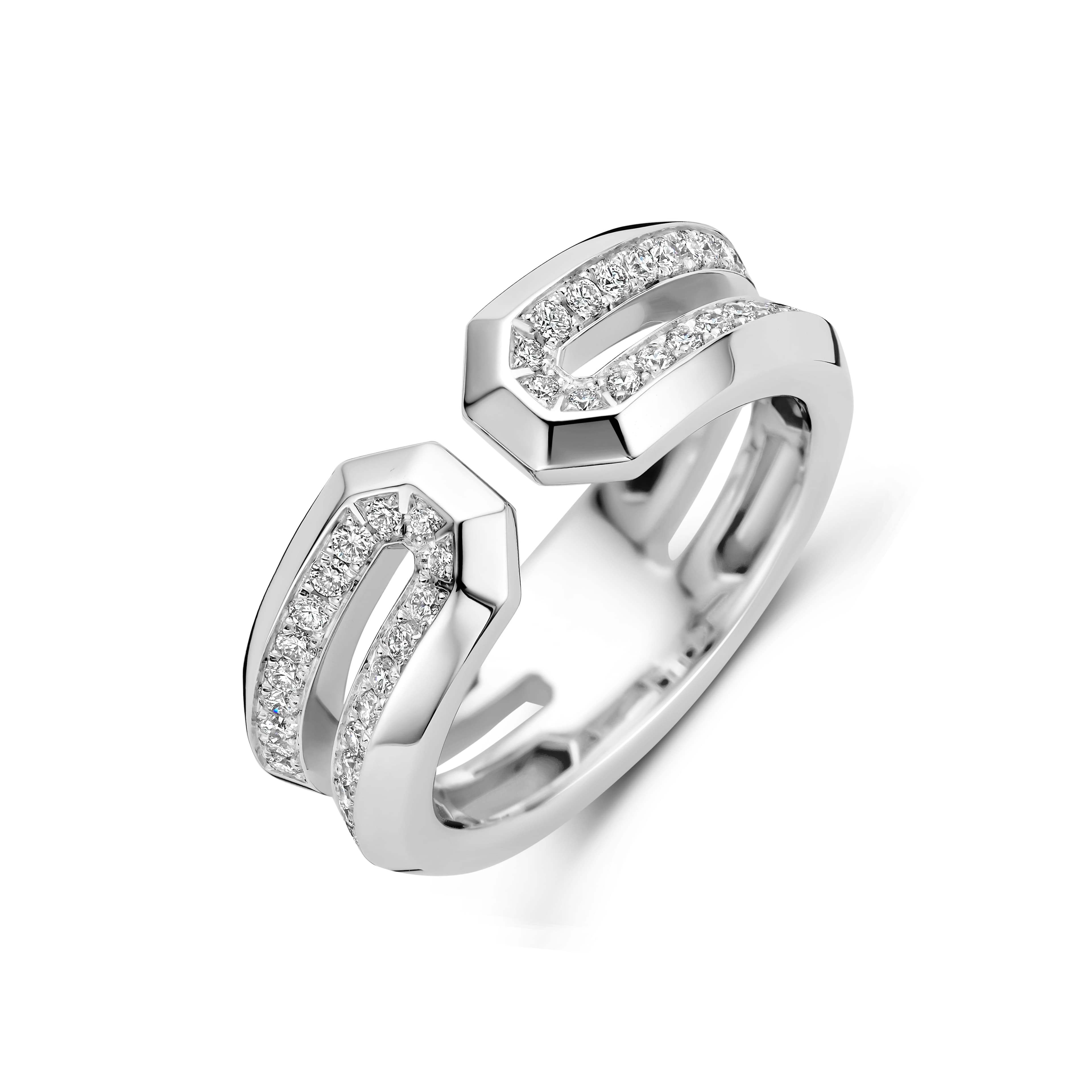 Schaap en Citroen Diamonds Facet ring witgoud met diamant - #1