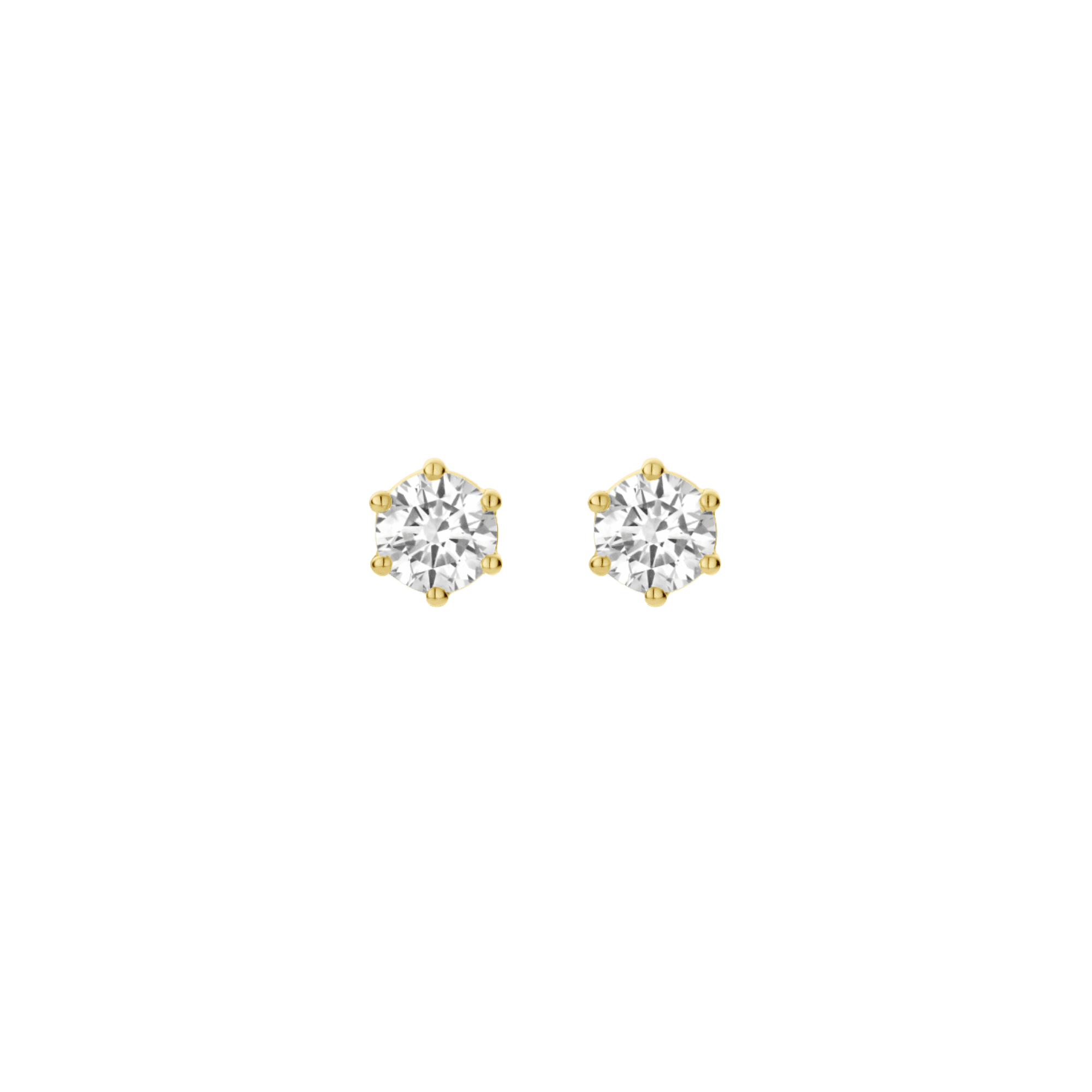 Schaap en Citroen Diamonds oorsieraad geelgoud met diamant - #1