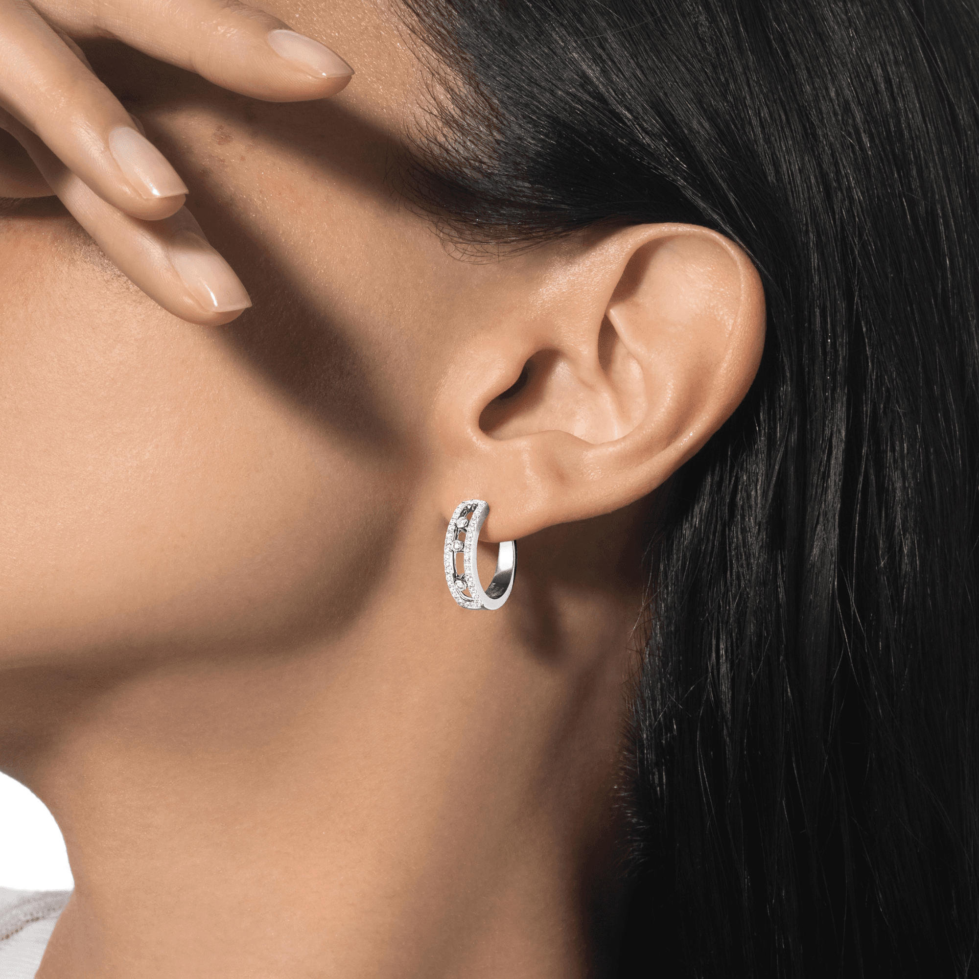 Messika Move Classic oorsieraad witgoud met diamant - 4993-WG - #5