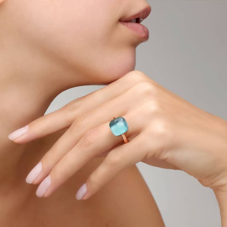 Pomellato Nudo Grande ring rosé/wit goud met Topaas - PAB2010 O6000 000OY - #5