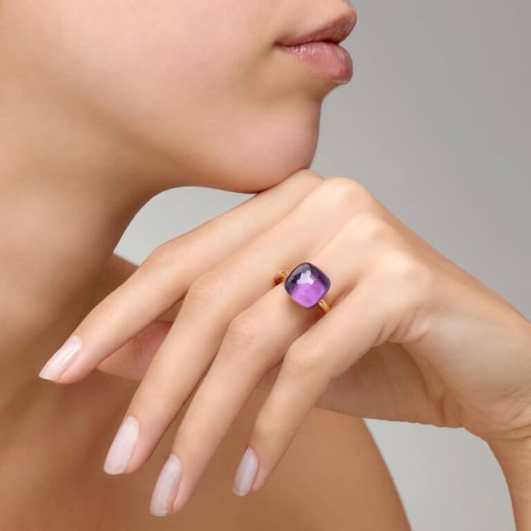 Pomellato Nudo Grande ring rosé/wit goud met Amethist - PAB2010 O6000 000OI - #3