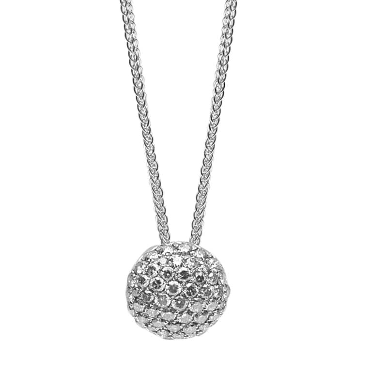 witgoud collier met hanger entourage met diamant Schaap en Citroen Diamonds - #3