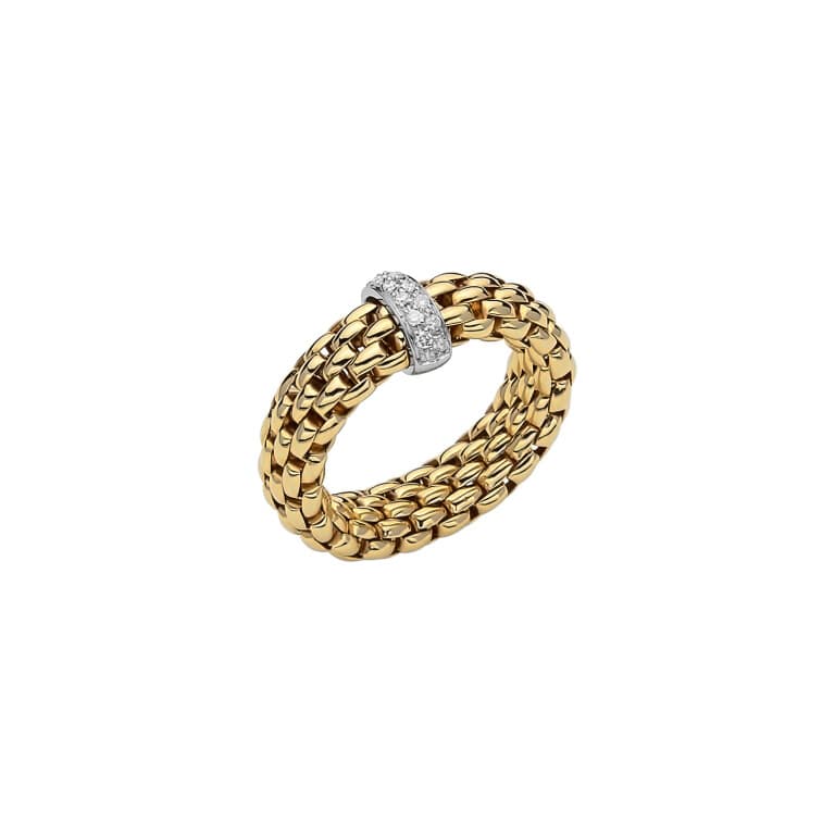 Fope Vendome flexibele ring geel/wit goud met diamant - 55902AX_BB_G_XBX_00M - #3