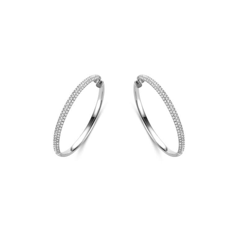 witgoud pave oorringen met diamant SC Highlights Diamonds - #1