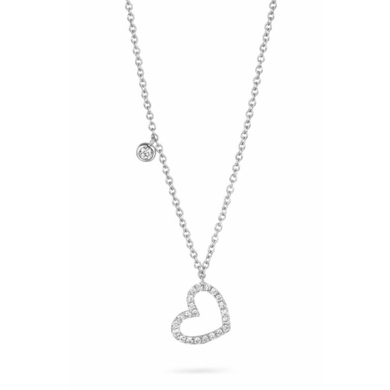 witgoud collier met hanger met diamant Schaap en Citroen Diamonds - #2