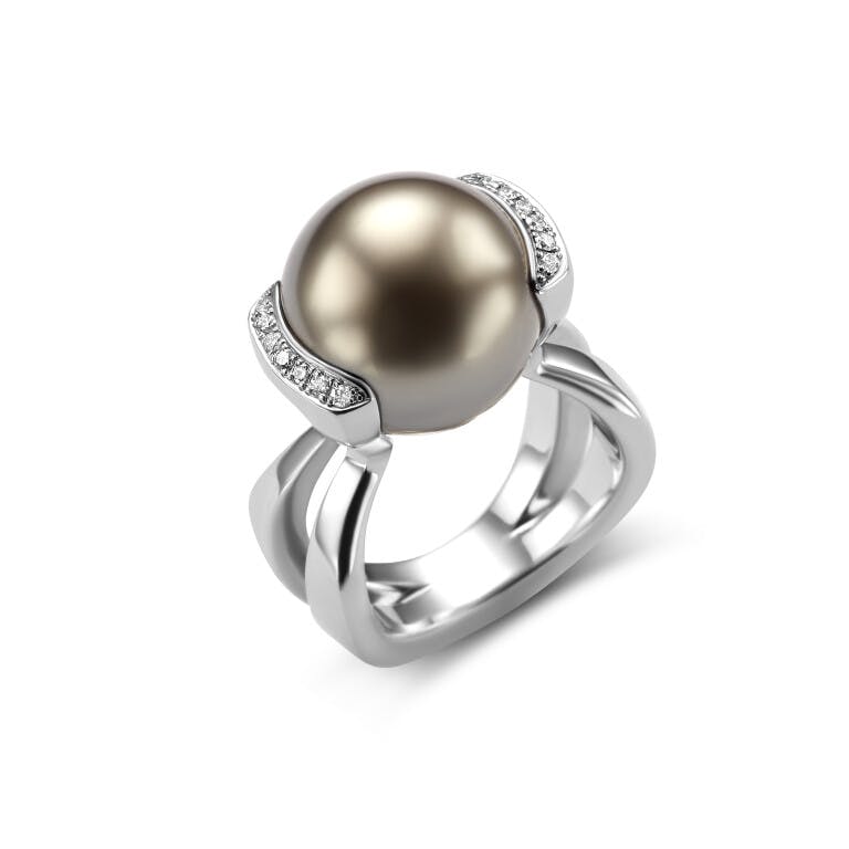 witgoud parel_ring met diamant Schaap en Citroen Pearls