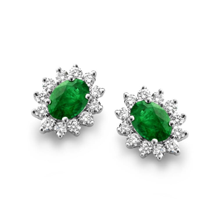 geel/wit goud entourage oorknoppen met diamant SC Highlights Colours - #1
