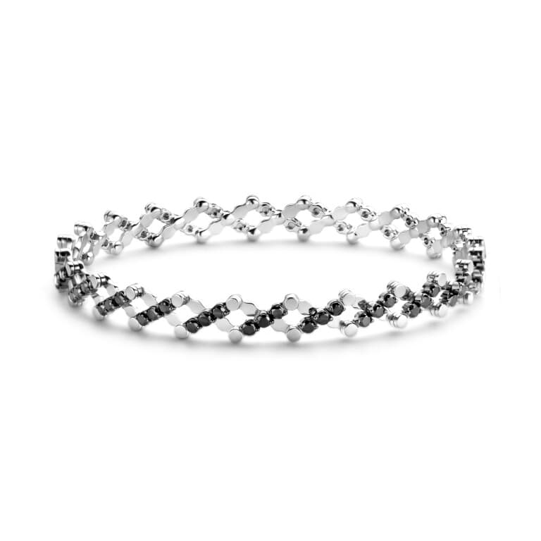 Serafino Consoli Brevetto multi size 5 rij flexibele armband witgoud met diamant - S.RB5MH4WGBD - #2