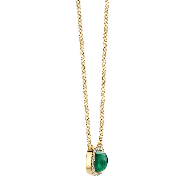 Tirisi Jewelry Milano Sweeties collier met hanger entourage geelgoud met diamant - TP9152EM - #2