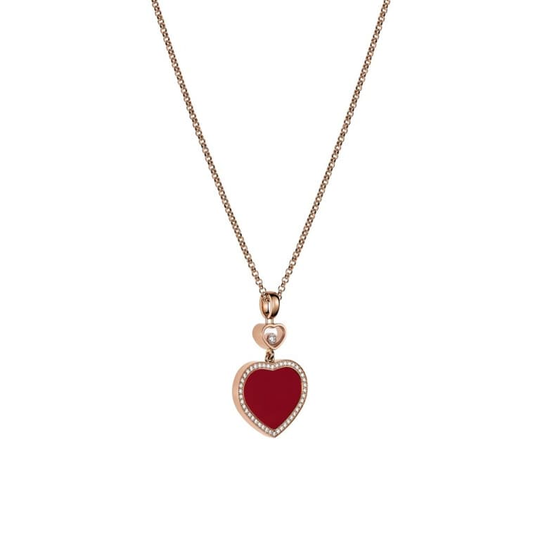Chopard Happy Diamonds Happy Hearts collier met hanger roodgoud met diamant - 79A074-5801 - #3