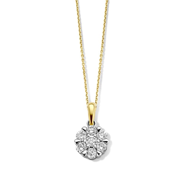 geel/wit goud entourage hanger met diamant Schaap en Citroen Diamonds - #1