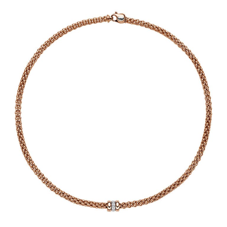 Fope Solo collier rosé/wit goud met diamant - 62106CX_BB_R_RBR_043 - #1