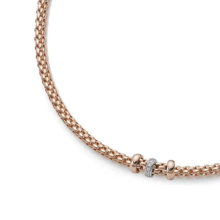 Fope Solo collier rosé/wit goud met diamant - undefined - #2