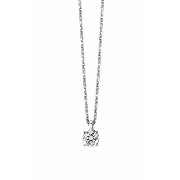 witgoud collier met hanger solitair met diamant Schaap en Citroen Diamonds - #2