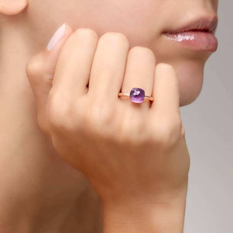 Pomellato Nudo Petit ring rosé/wit goud met Amethist - PAB4030 O6000 000OI - #6
