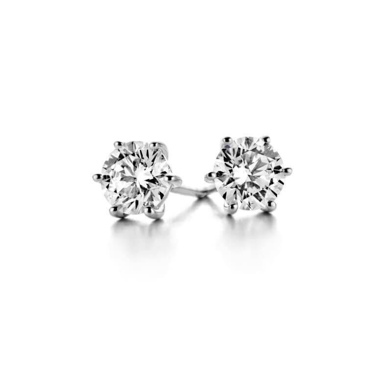 witgoud solitair oorknoppen met diamant Schaap en Citroen Diamonds - #4