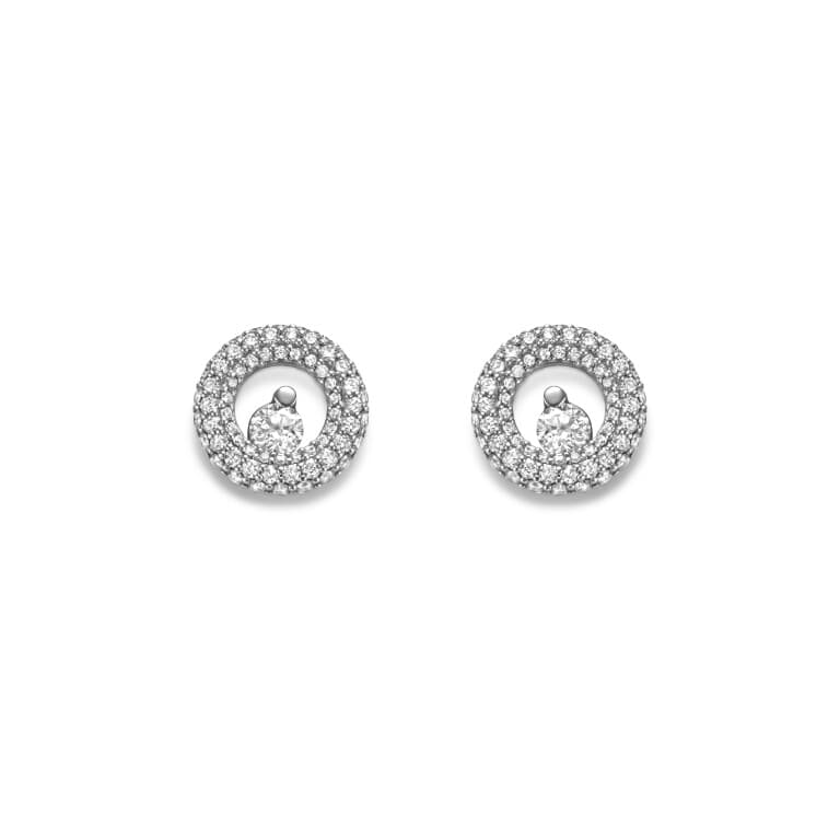 witgoud oorknoppen met diamant Schaap en Citroen Diamonds - #1